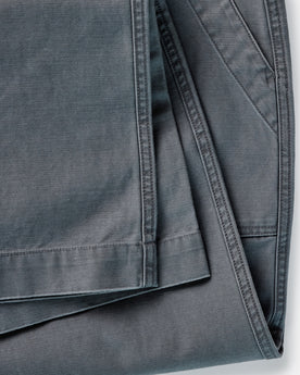material shot of the cuff on The Surplus Pant in Faded Black Reverse Sateen, Bottoms by Taylor Stitch