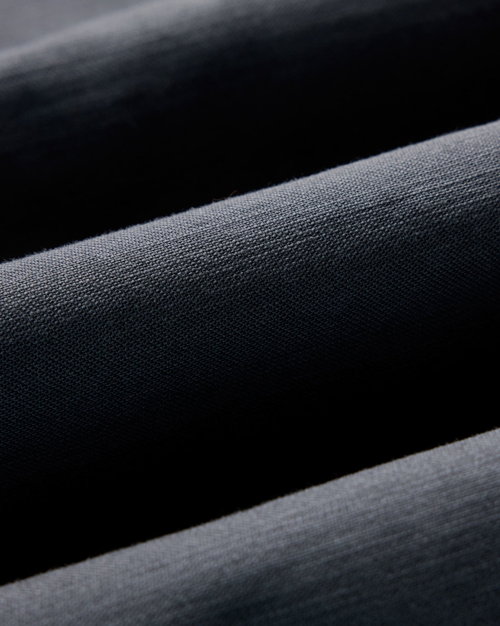 material shot of the fabric on The Surplus Shirt in Faded Black Reverse Sateen, Wovens by Taylor Stitch