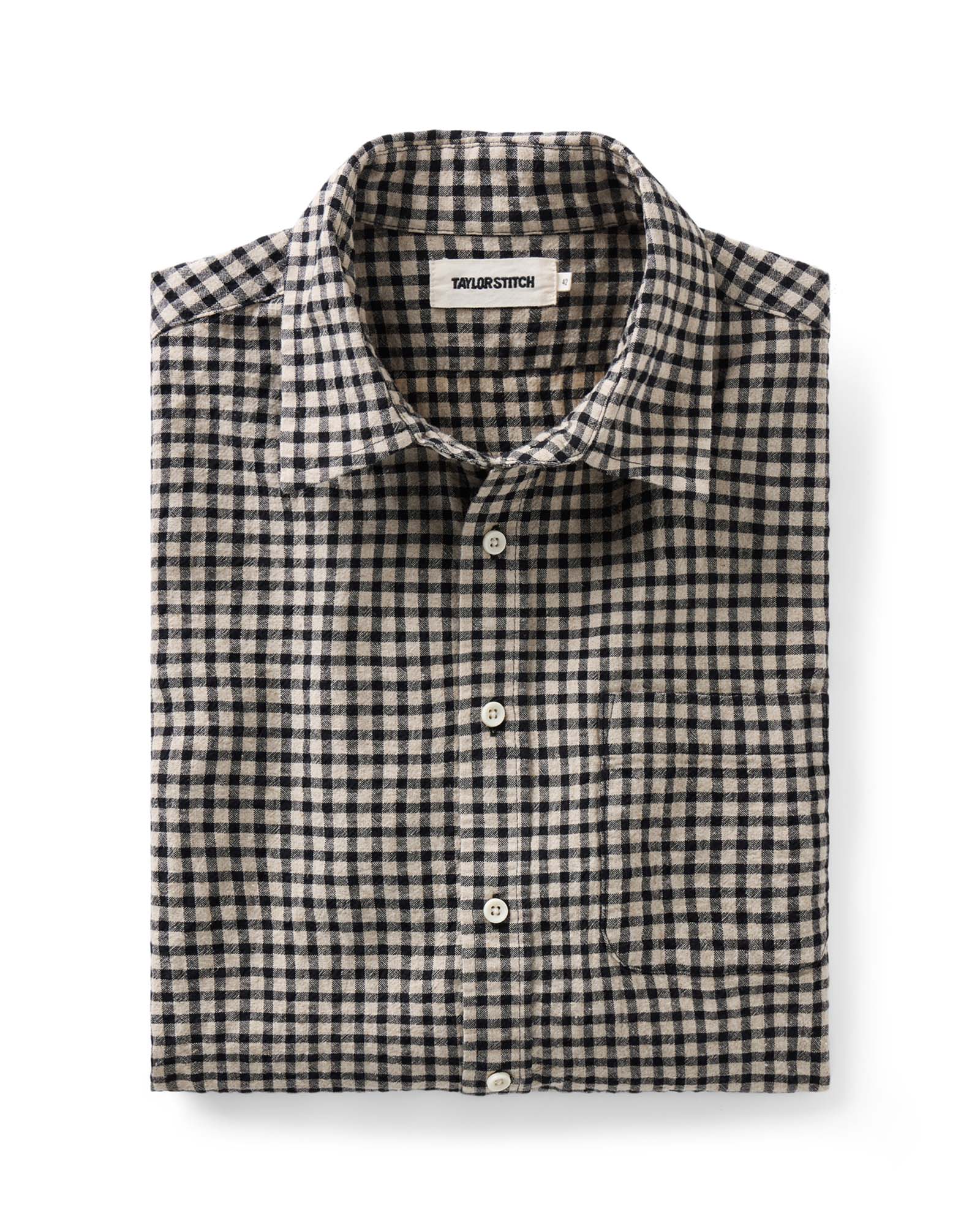 folded flatlay of The California Shirt in Breaker Gingham, Wovens by Taylor Stitch