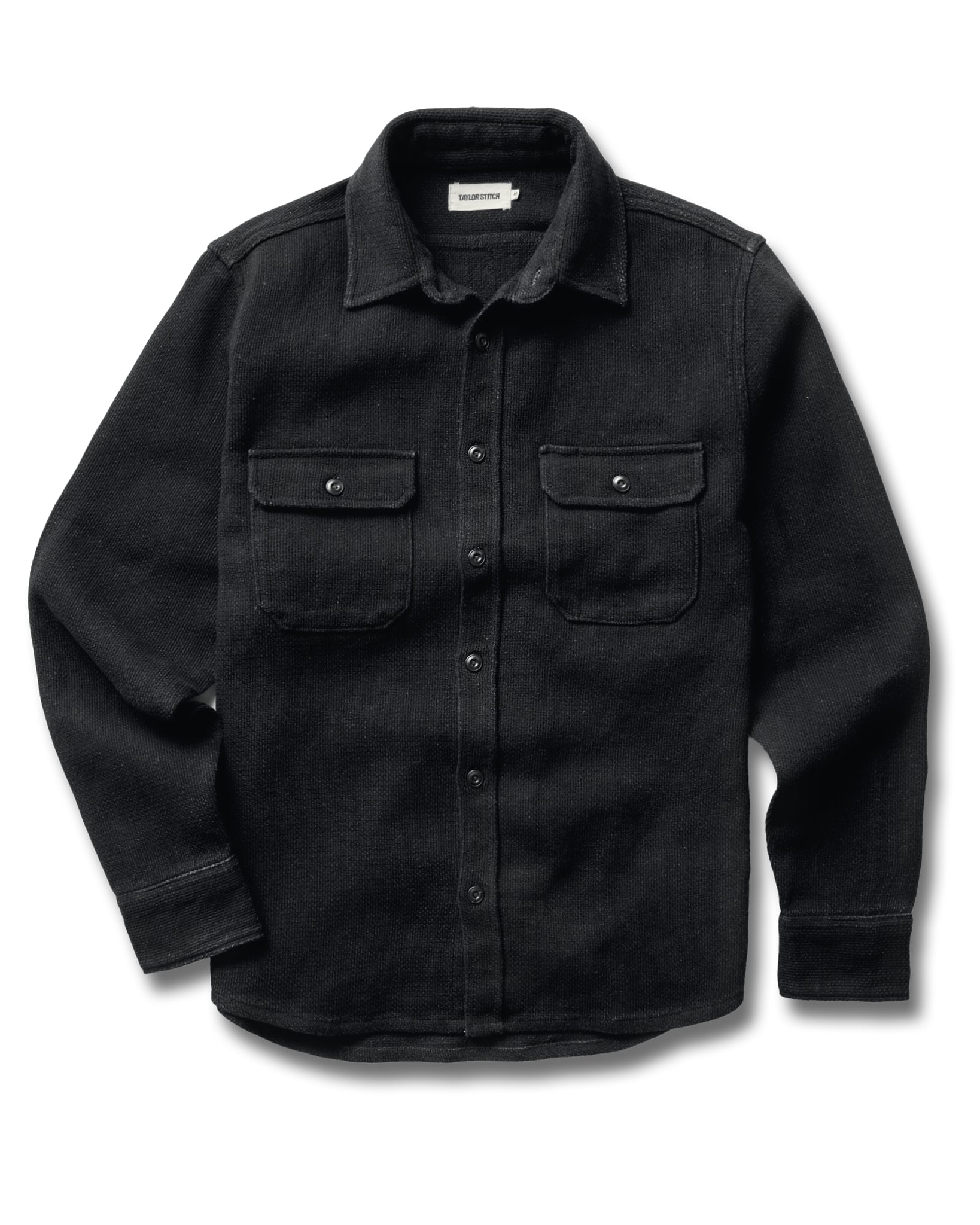 flatlay of The Division Shirt in Black Indigo, Wovens by Taylor Stitch