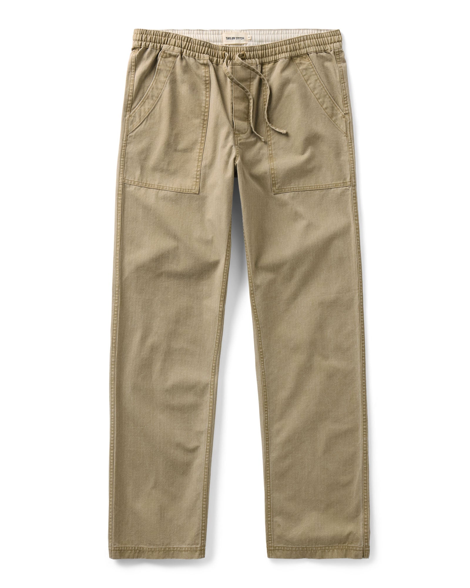 flatlay of The Breakwater Pant in Field Khaki Ripstop, Bottoms by Taylor Stitch