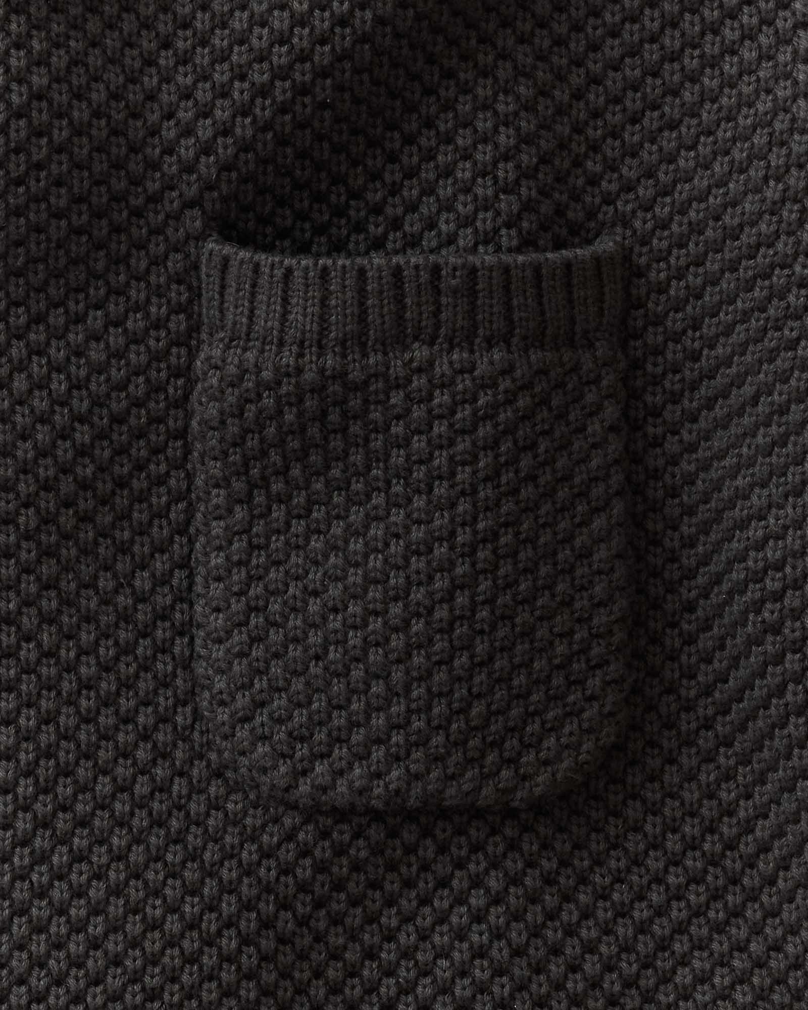 material shot of the pocket on The Crawford Crew Sweater in Charcoal, Sweaters by Taylor Stitch