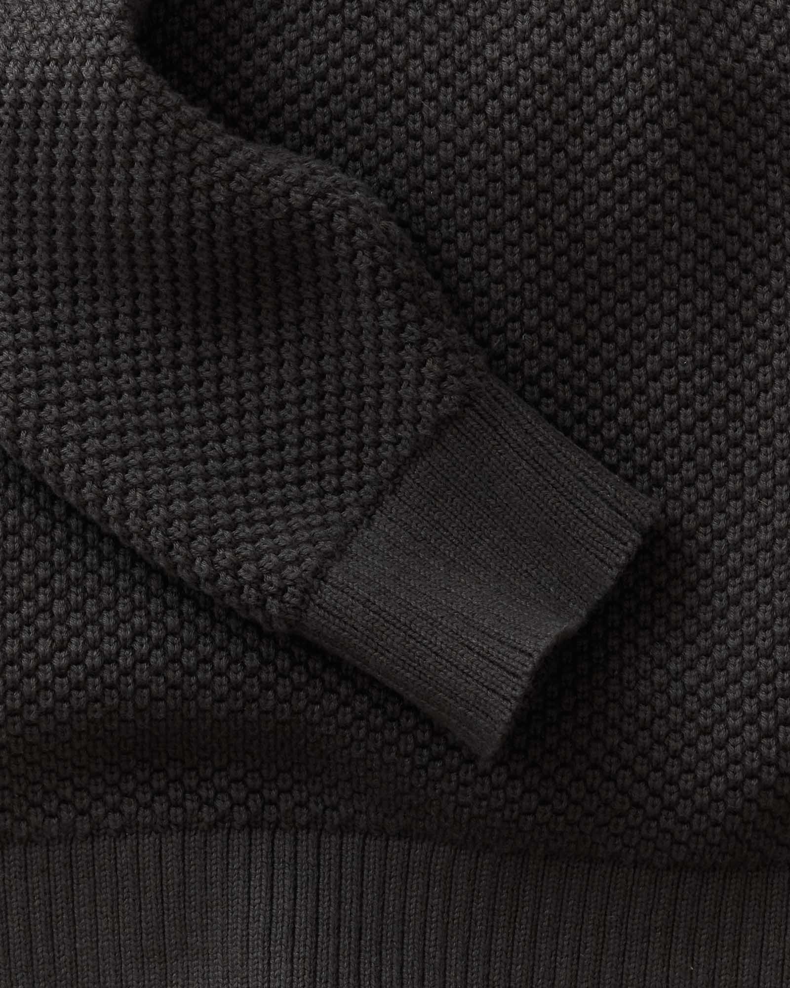 material shot of the sleeve on The Crawford Crew Sweater in Charcoal, Sweaters by Taylor Stitch