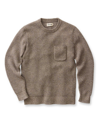 flatlay of The Crawford Crew Sweater in Coffee Twist