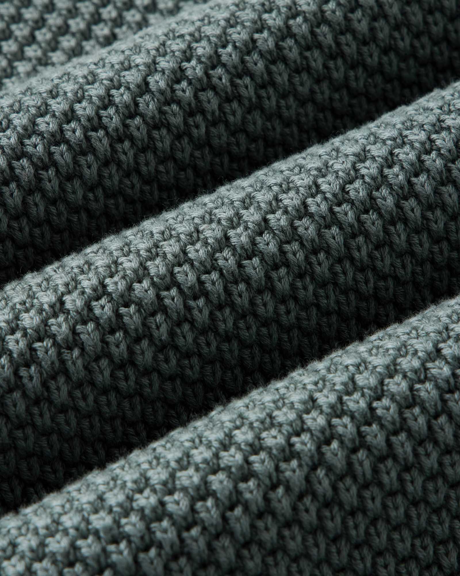material shot of the fabric on The Crawford Crew Sweater in Faded Spruce, Knits by Taylor Stitch