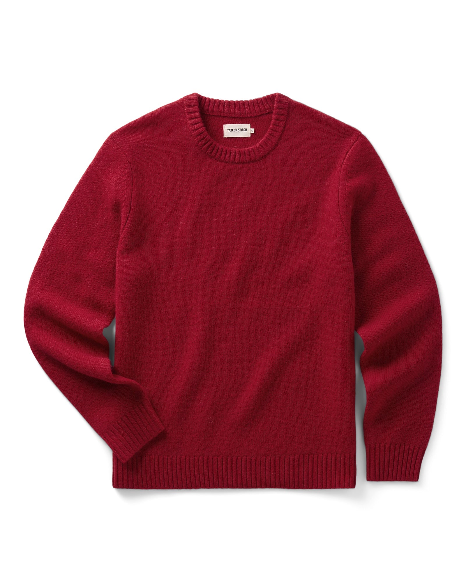 flatlay of The Eastmoor Sweater in Claret Wool, Knits by Taylor Stitch