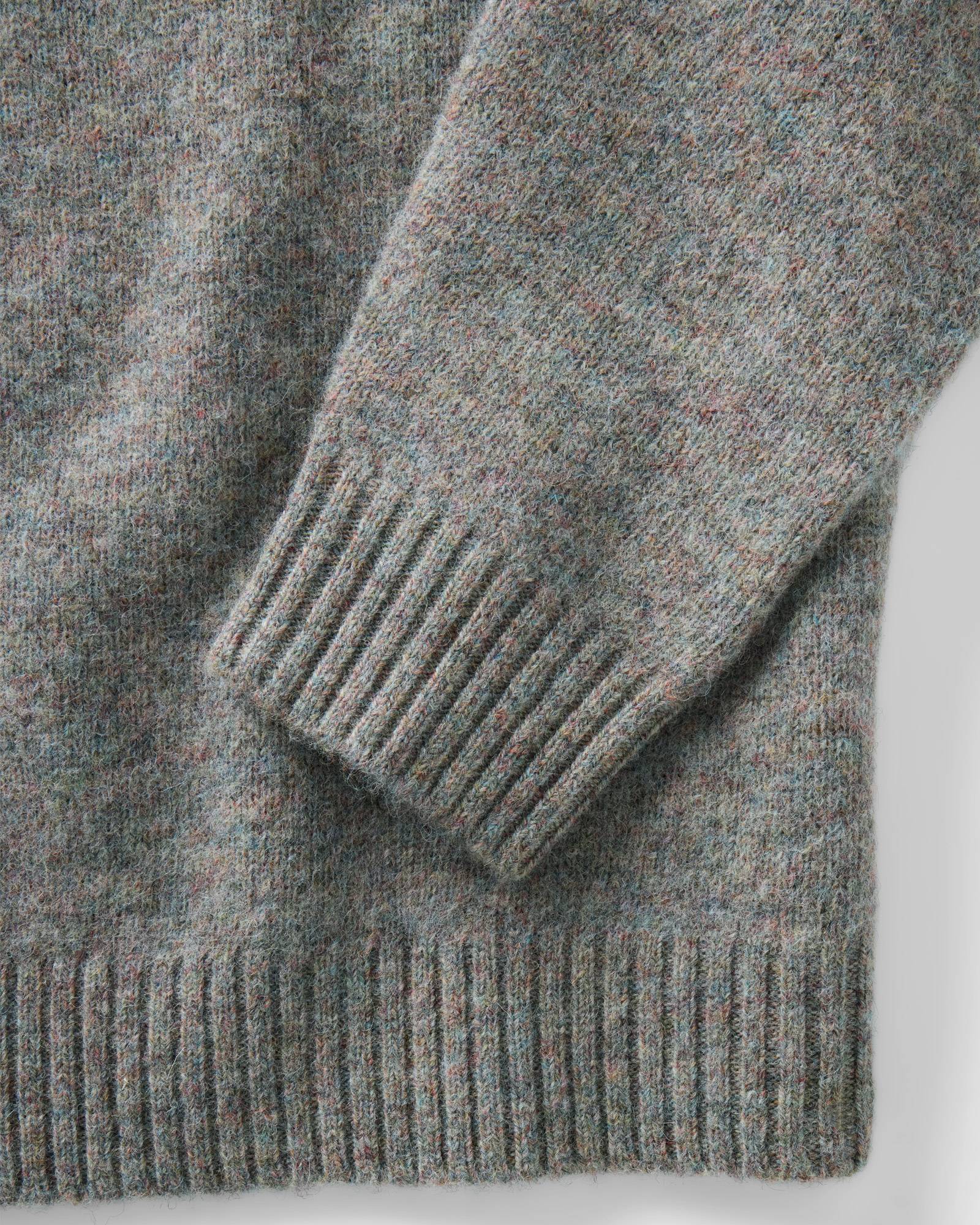 material shot of the sleeve on The Eastmoor Sweater in Glen Wool, Knits by Taylor Stitch