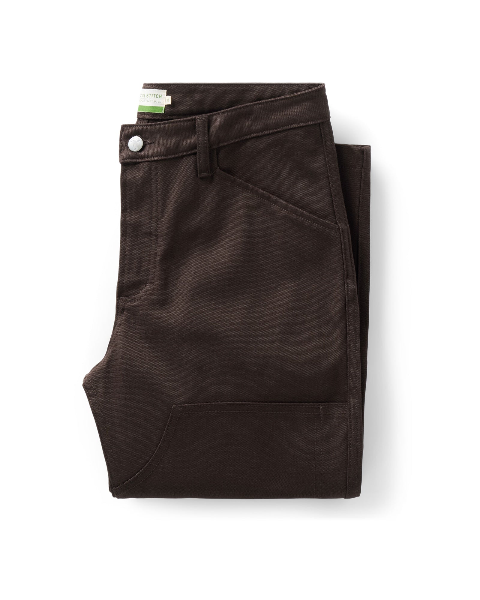 folded flatlay of The Good Acre Chore Pant in Coffee Canvas, Bottoms by Taylor Stitch