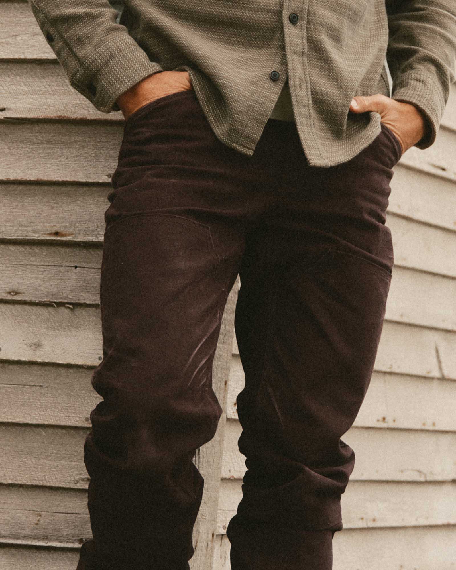 fit model showing off The Good Acre Chore Pant in Coffee Canvas, Bottoms by Taylor Stitch