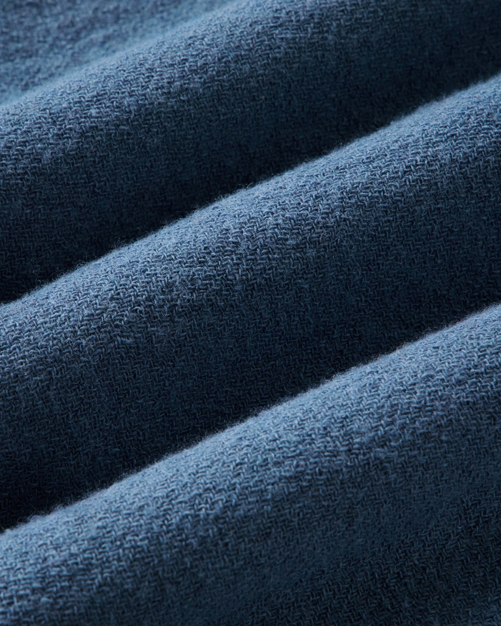 material shot of the fabric on The Kenne Shirt Jacket in Blue Fog Cotton Wool Crepe, Outerwear by Taylor Stitch