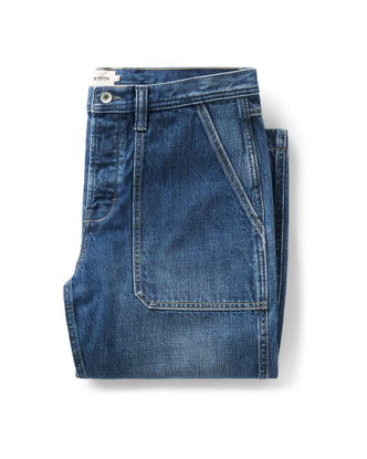 folded flatlay of The Mariner Jean in Drift Wash Organic Selvedge