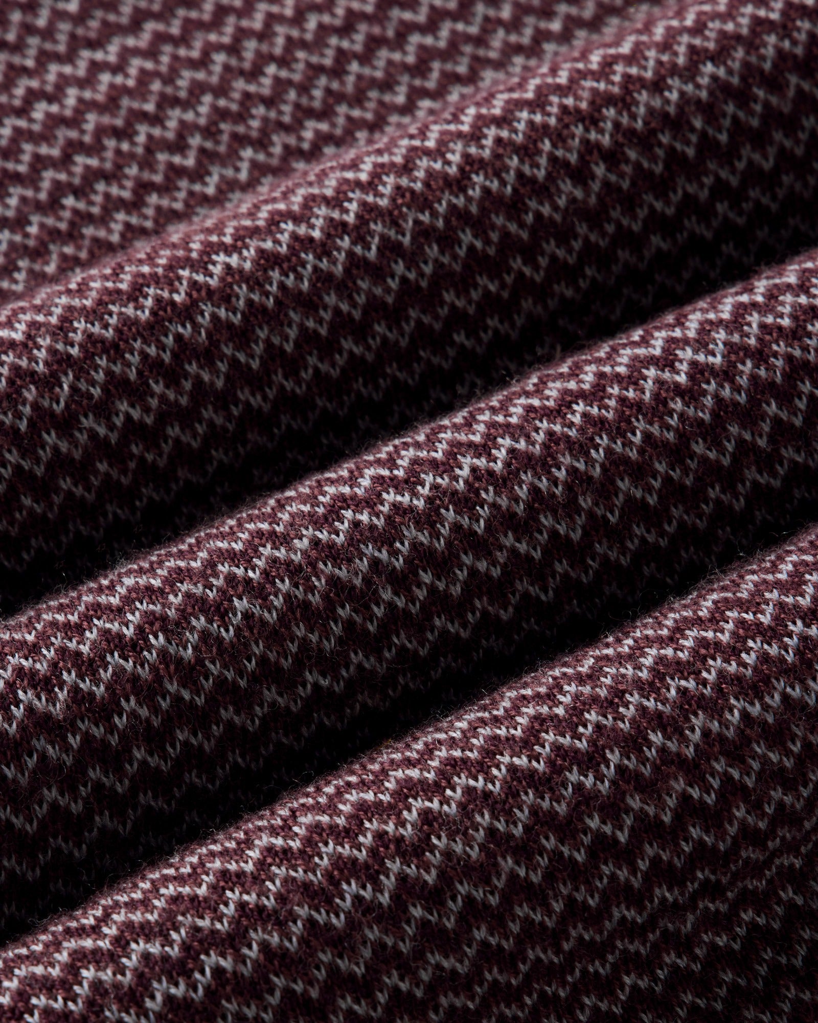 material shot of the fabric on The Newton Sweater Polo in Burgundy Birdseye Merino, Knits by Taylor Stitch