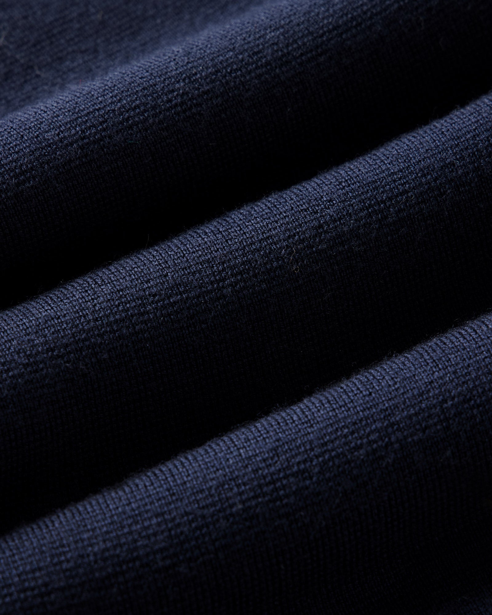 material shot of the fabric on The Portola Sweater Jacket in Midnight Merino, Knits by Taylor Stitch