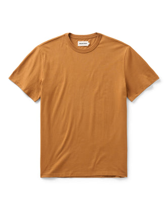 flatlay of The Regenerative Cotton Tee in Saffron