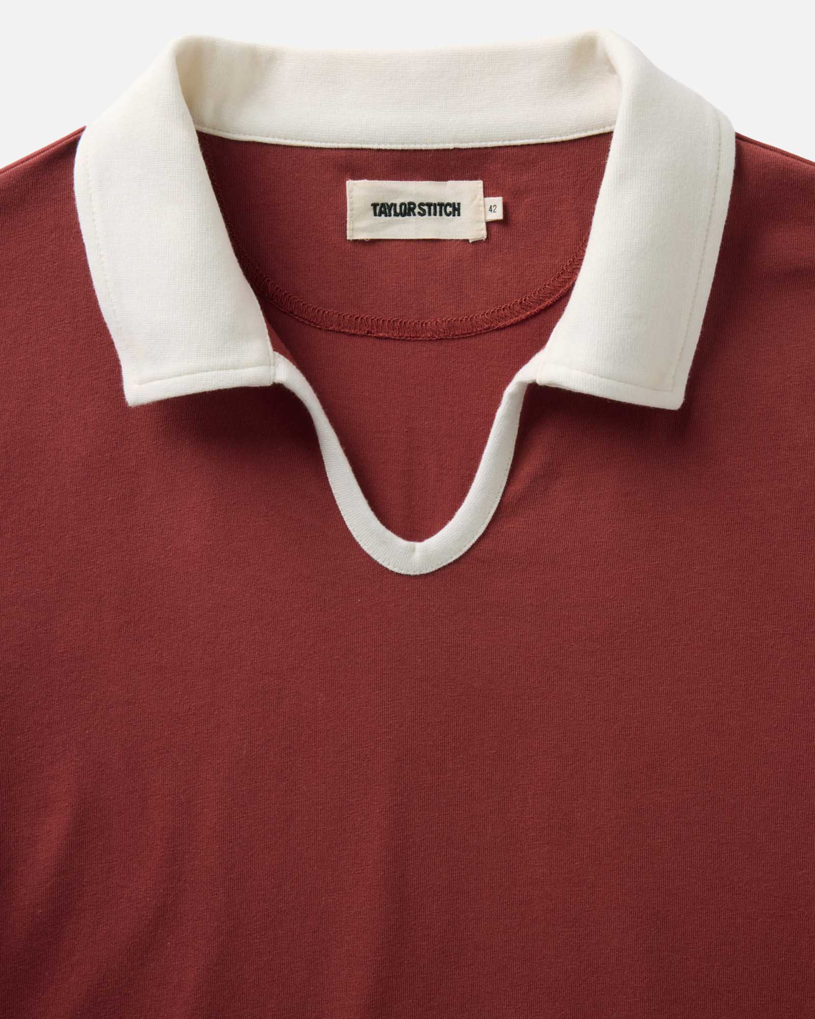 material shot of the collar on The Ripper Polo in Canyon, Knits by Taylor Stitch