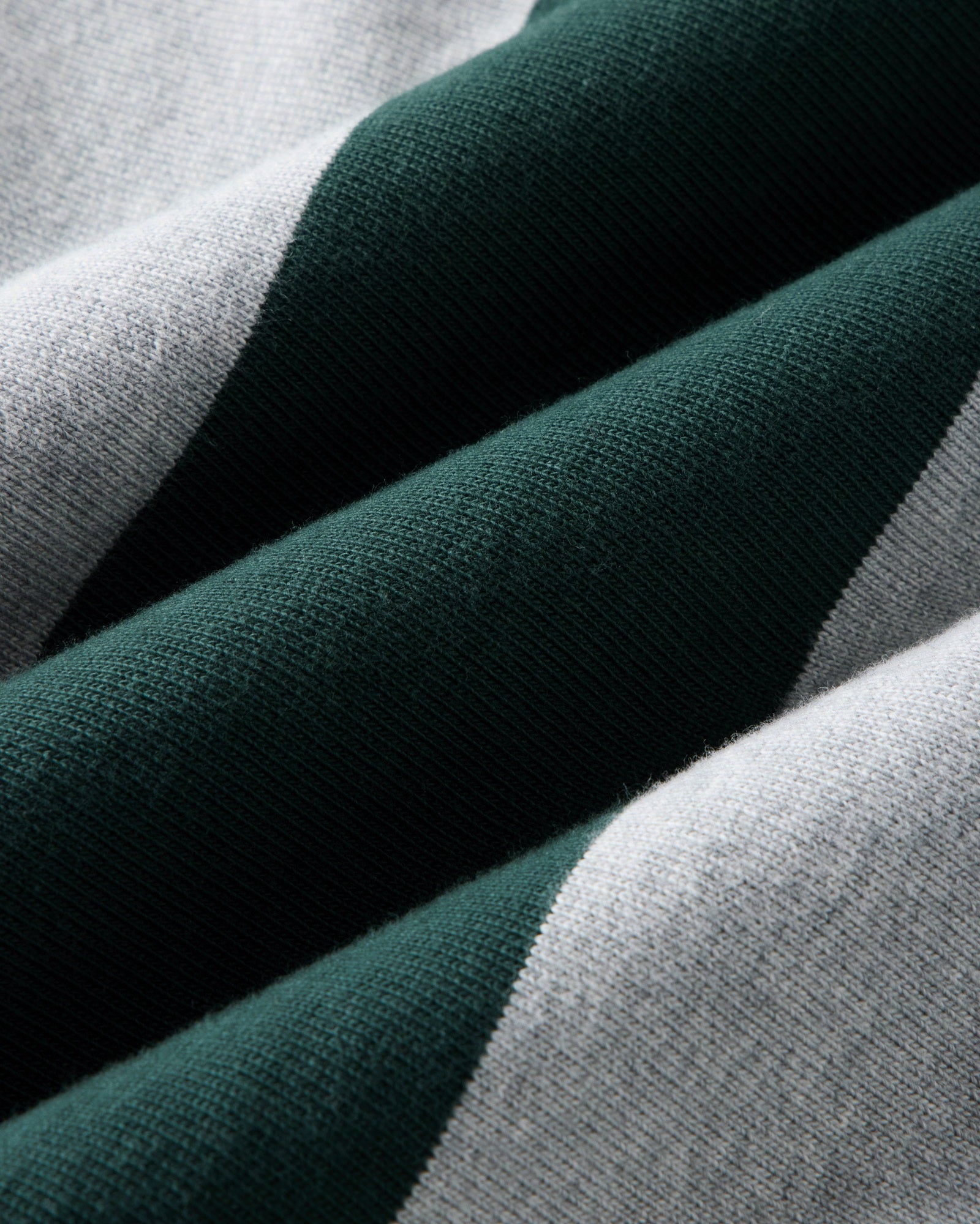 material shot of the fabric on The Rugby Shirt in Dark Forest Stripe, Knits by Taylor Stitch