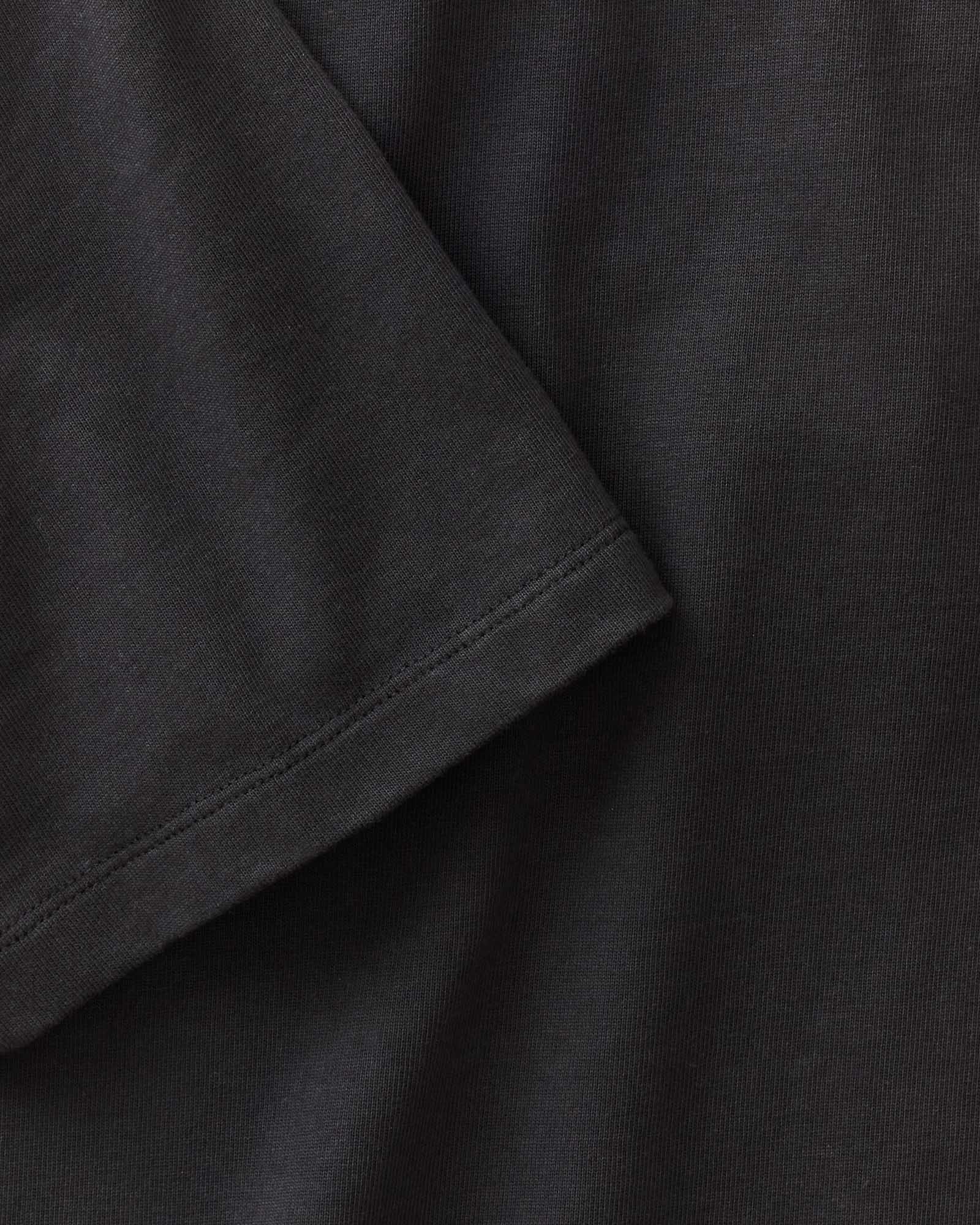material shot of the sleeve on The Organic Cotton Shop Tee in Black, Knits by Taylor Stitch