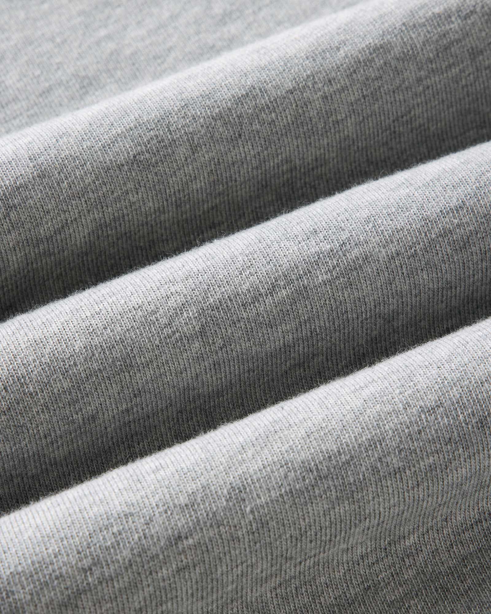 material shot of the fabric on The Organic Cotton Shop Tee in Heather Grey, Knits by Taylor Stitch