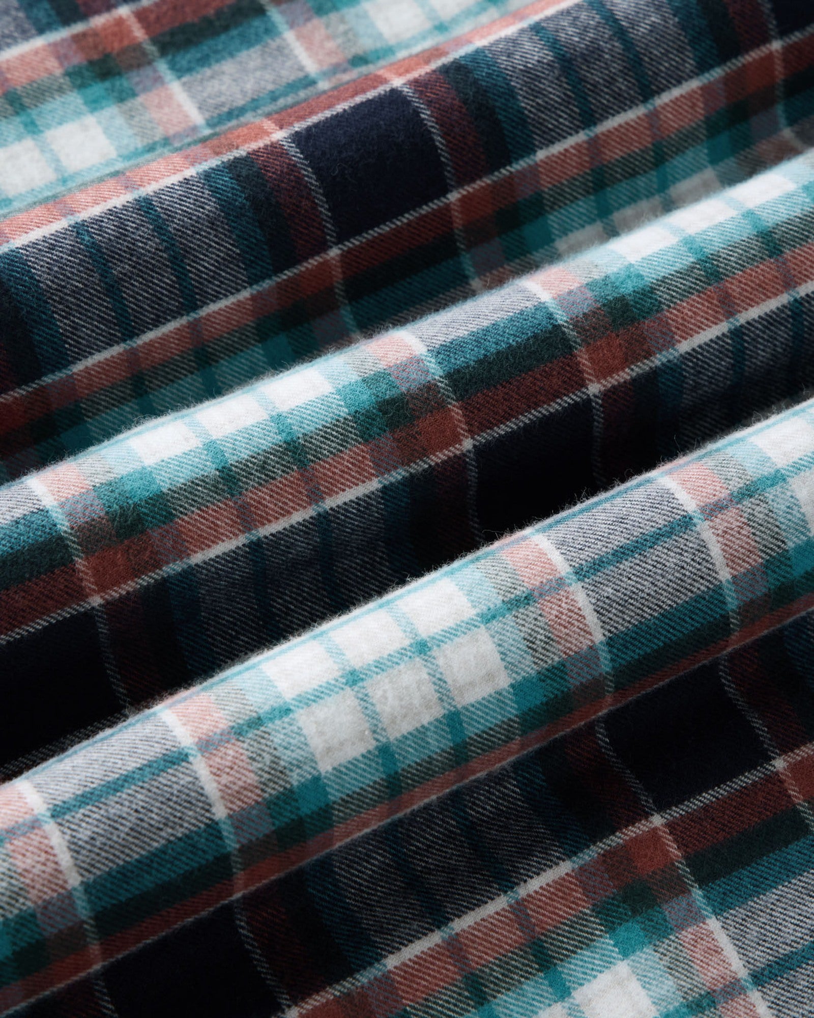 material shot of the fabric on The Shore Shirt in Harbor Check Portuguese Flannel, Wovens by Taylor Stitch