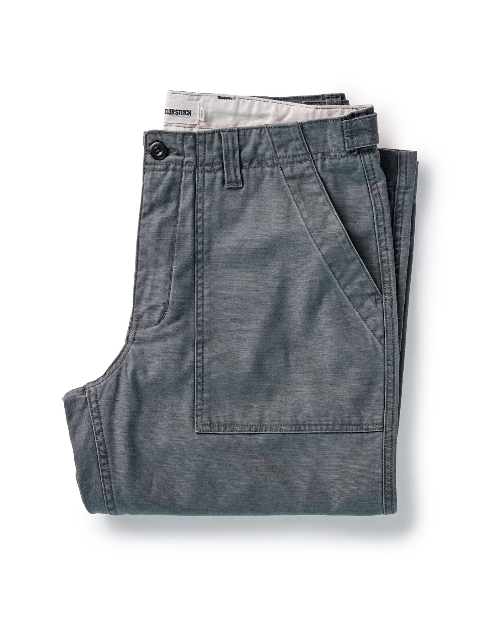The Surplus Pant in Faded Black Reverse Sateen: Featured Image, Bottoms by Taylor Stitch