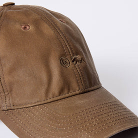 material shot of The Ball Cap in Dark Khaki Waxed Canvas