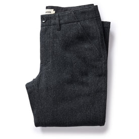 flatlay of The Carnegie Pant in Charcoal Heather Wool