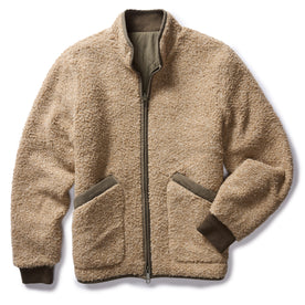 flatlay of The Carson Jacket in Light Khaki Fleece