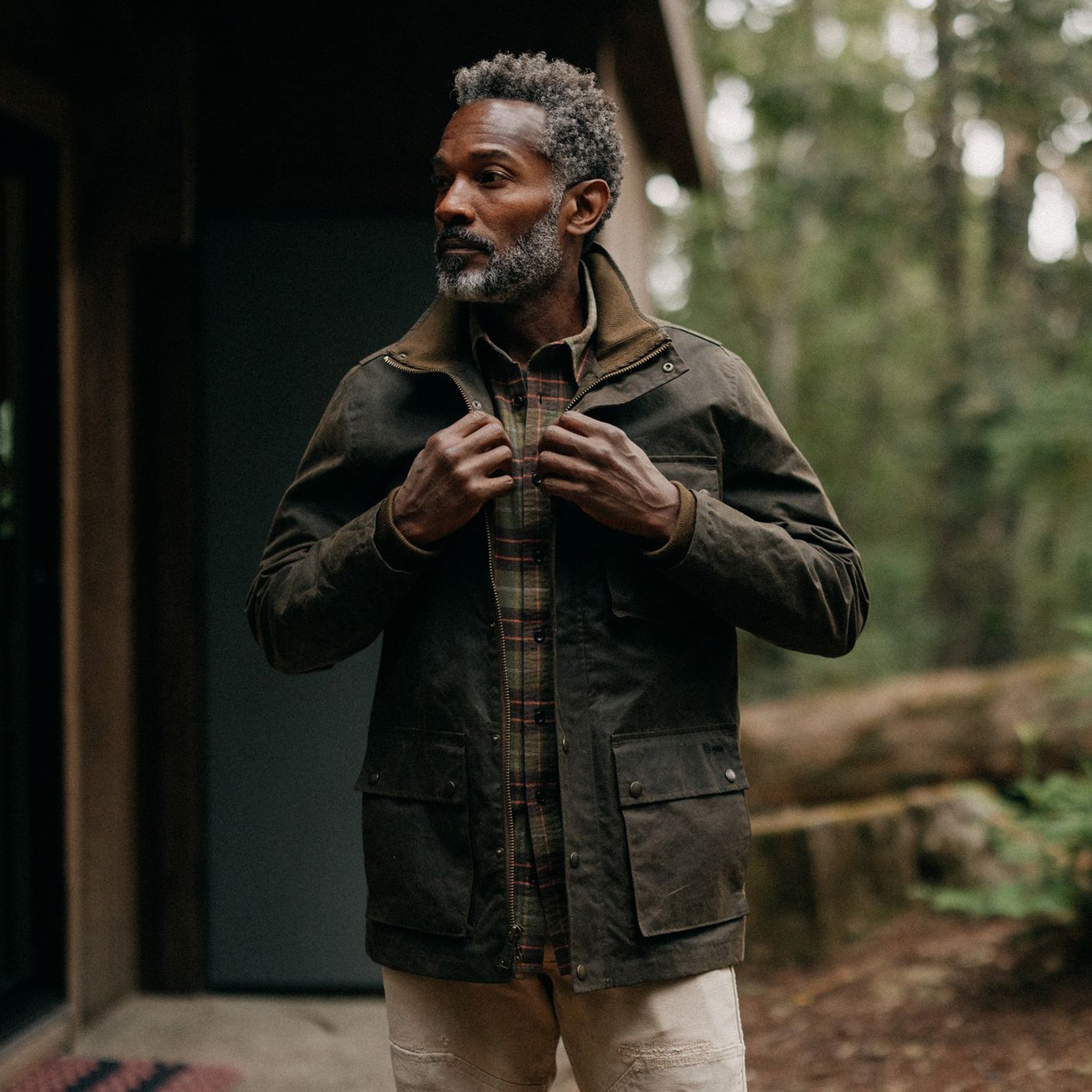 The Clutch Jacket in Soil Waxed Canvas Taylor Stitch