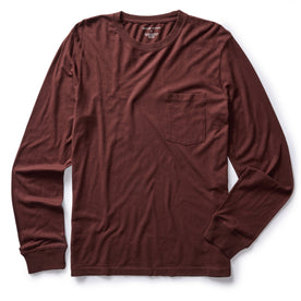 flatlay of The Cotton Hemp Long Sleeve Tee in Burgundy