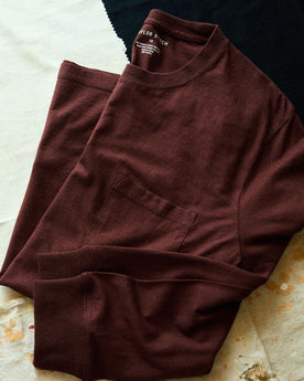The Cotton Hemp Long Sleeve Tee in Burgundy: Alternate Image 1, Knits by Taylor Stitch