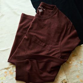 The Cotton Hemp Long Sleeve Tee in Burgundy: Alternate Image 1