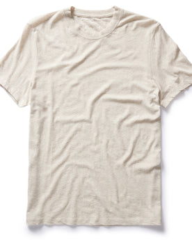 flatlay of The Cotton Hemp Tee in Heathered Oat, Knits by Taylor Stitch