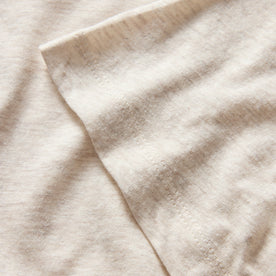material shot of the sleeve on The Cotton Hemp Tee in Heathered Oat
