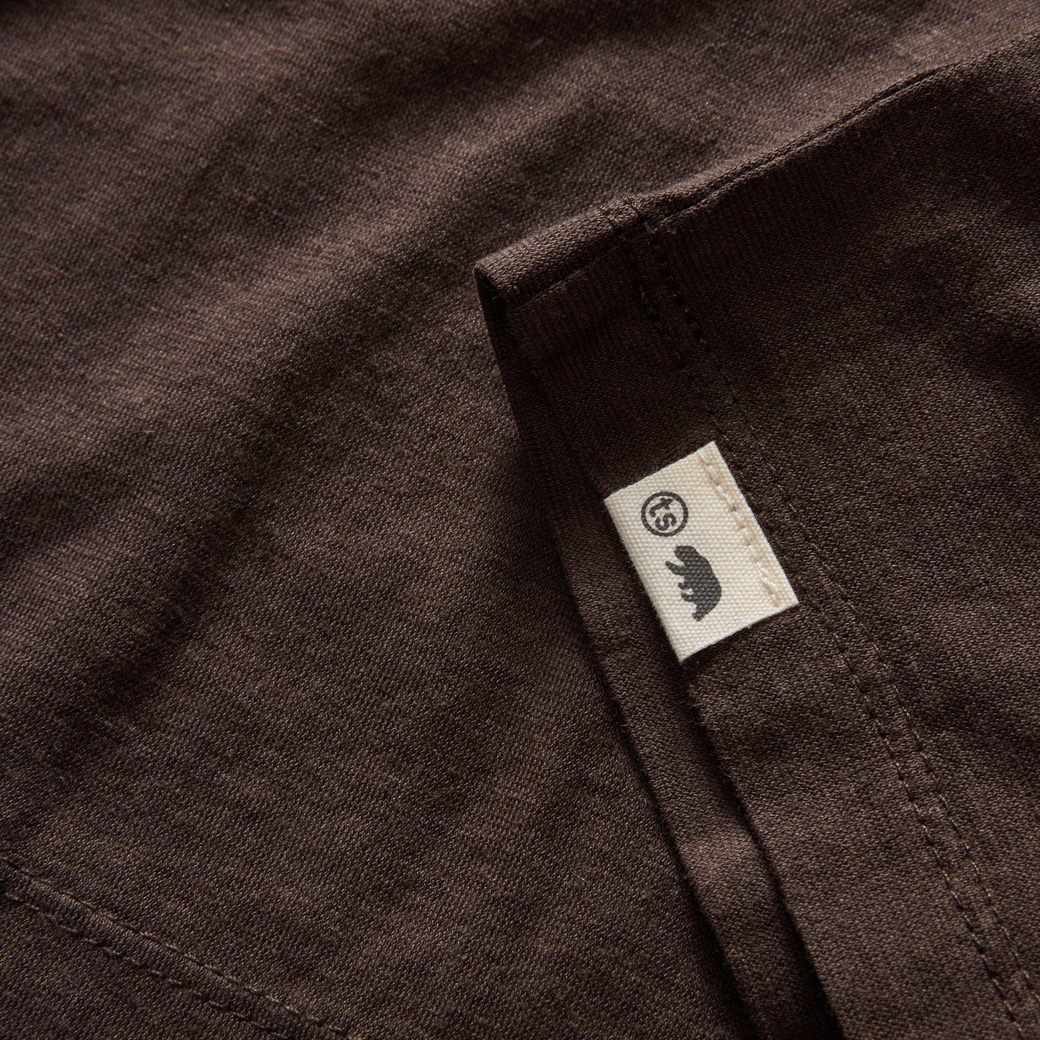 material shot of the hem on The Cotton Hemp Tee in Soil, Knits by Taylor Stitch