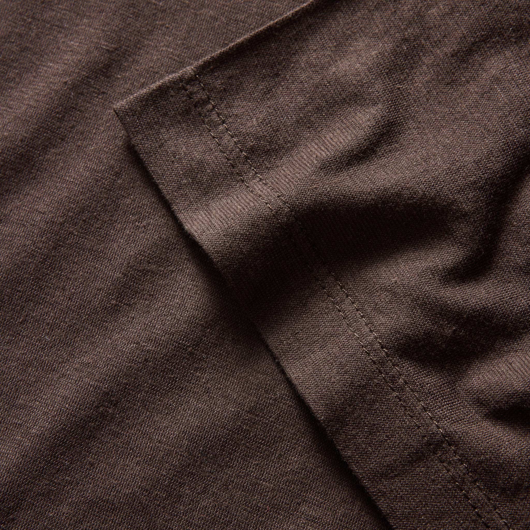 material shot of the sleeve on The Cotton Hemp Tee in Soil, Knits by Taylor Stitch