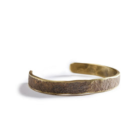Side of The Hammered Cuff in Brass