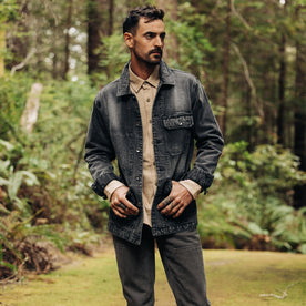 The Fremont Jacket in Black 3-Month Wash Selvage Denim - featured image