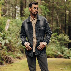 The Fremont Jacket in Black 3-Month Wash Selvage Denim - featured image