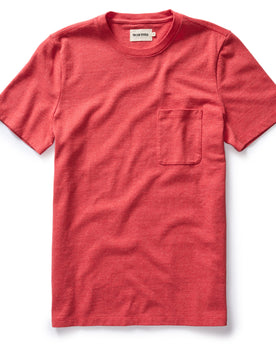 flatlay of The Heavy Bag Tee in Cardinal, Knits by Taylor Stitch