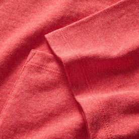 material shot of the sleeve on The Heavy Bag Tee in Cardinal