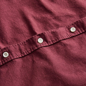 material shot of the buttons on The Jack in Burgundy Oxford