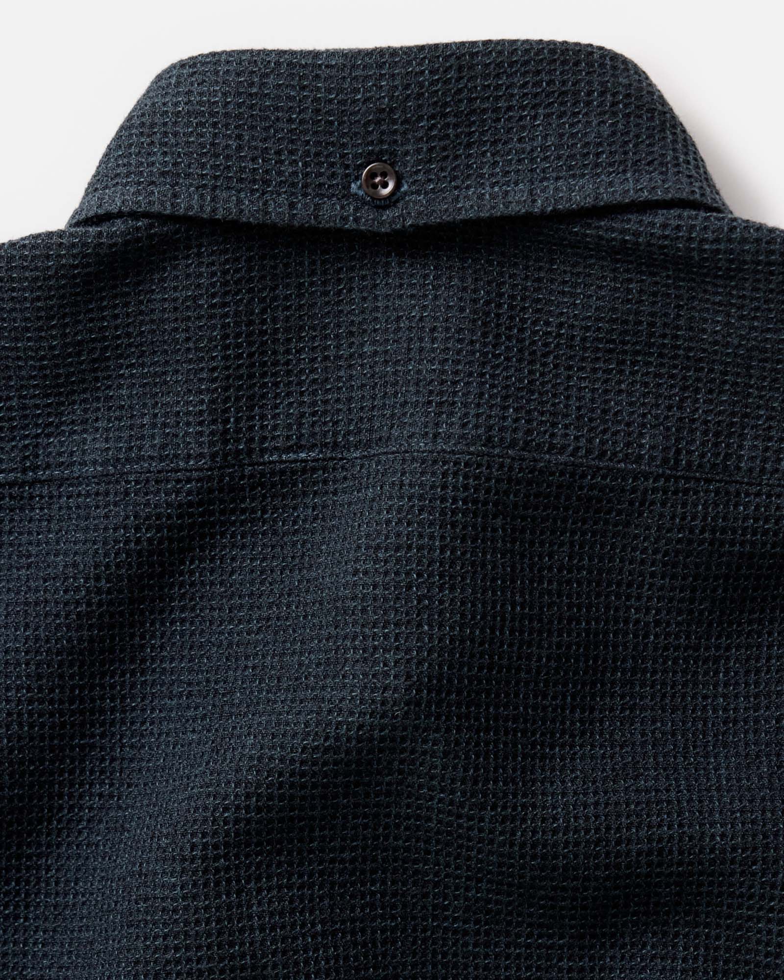 material shot of the buttons on The Jack in Forest Waffle, Wovens by Taylor Stitch