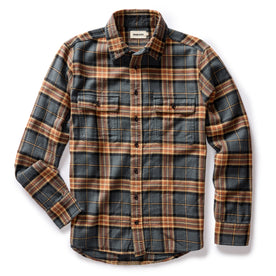 flatlay of The Ledge Shirt in Conifer Plaid, shown in full