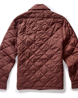 flatlay of The Miller Shirt Jacket in Burgundy, shown from back, Outerwear by Taylor Stitch