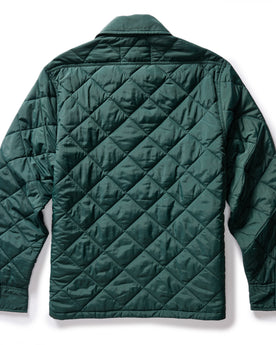 flatlay of The Miller Shirt Jacket in Conifer, from the back, Outerwear by Taylor Stitch