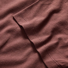 material shot of the sleeves on The Organic Cotton Tee in Burgundy