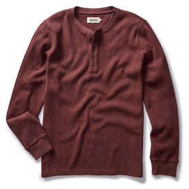 flatlay of The Organic Cotton Waffle Henley in Burgundy