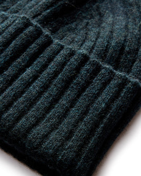 material shot of the rib on The Rib Beanie in Dark Spruce, Accessories by Taylor Stitch