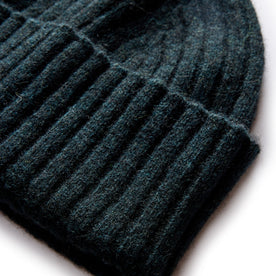 material shot of the rib on The Rib Beanie in Dark Spruce