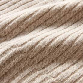 material shot of the texture on The Rib Beanie in Oat Heather